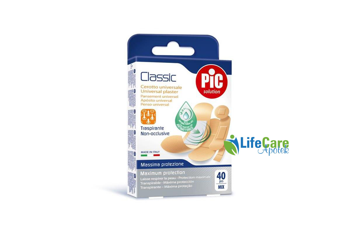 PIC CLASSIC PLASTERS MIX 40 PCS - Life Care Apotek
