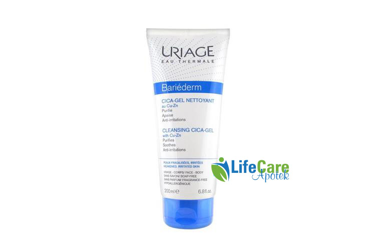 URIAGE BARIEDERM CICA GEL NETTOYANT CLEANSING 200ML - Life Care Apotek