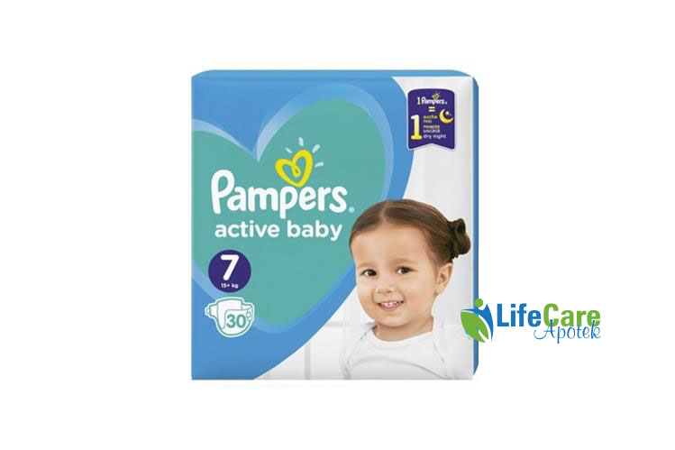PAMPERS ACTIVE BABY 7 30 DIAPERS 15 PLUS KG - Life Care Apotek