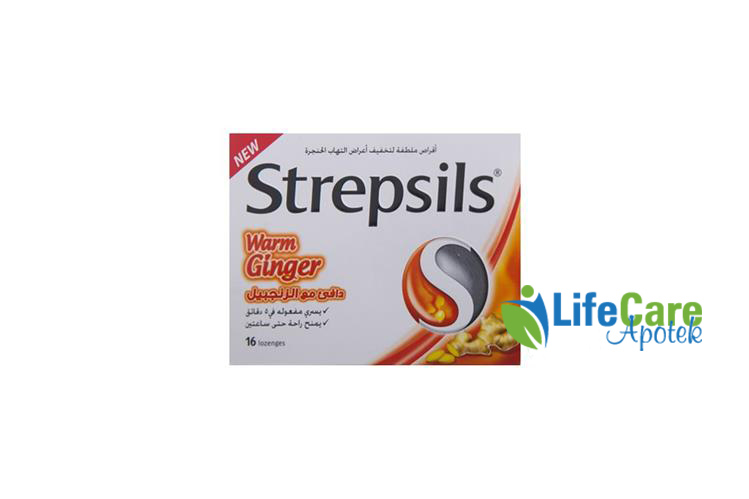 STREPSILS WARM GINGER 16 LOZENGES - Life Care Apotek