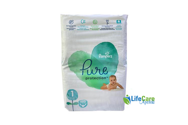 PAMPERS PURE PROTECTION 1 50 DIAPERS 2 TO 5 KG - Life Care Apotek