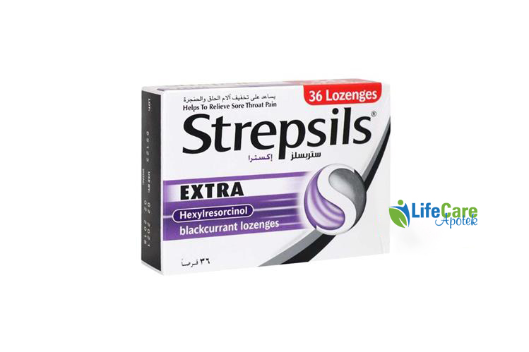 STREPSILS EXTRA BLACKCURRANT 36 LOZENGES - Life Care Apotek