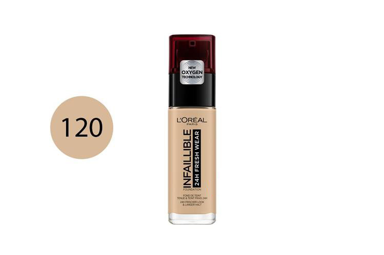 LOREAL INFALLIBLE 32HR FRESH WEAR SPF25 PLUS VITAMIN C 120 VANILLA 30ML - Life Care Apotek