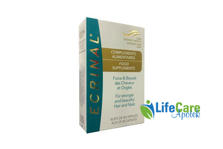 ECRINAL FOR STRONG  HAIR AND NAIL 30 CAPSULES - Life Care Apotek