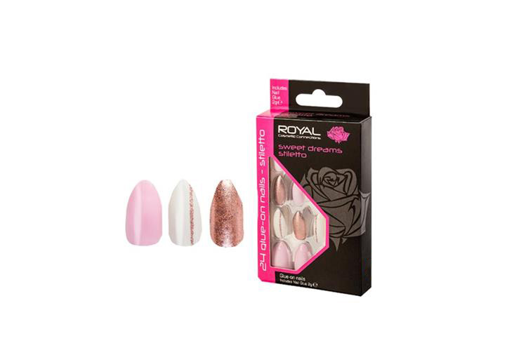 ROYAL 24 SWEET DREAMS STILETTO NAILS  PLUS GLUE - Life Care Apotek