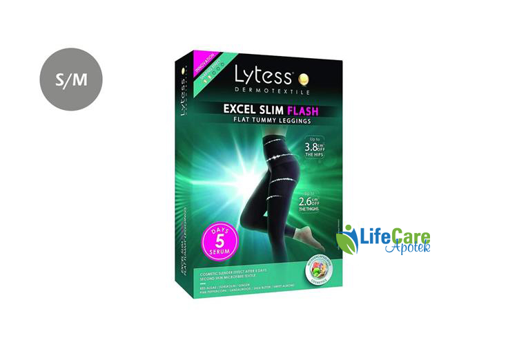 LYTESS EXCEL SLIM FLASH LEGGINGS BLACK SIZE S AND M - Life Care Apotek