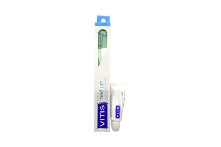 VITIS TOOTHBRUSH MEDIUM PLUS TOOTHPASTE 15ML - Life Care Apotek