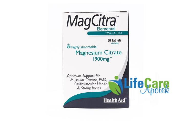 HEALTH AID MAGNESIUM CITRATE 1900 MG  60 TABLETS - Life Care Apotek