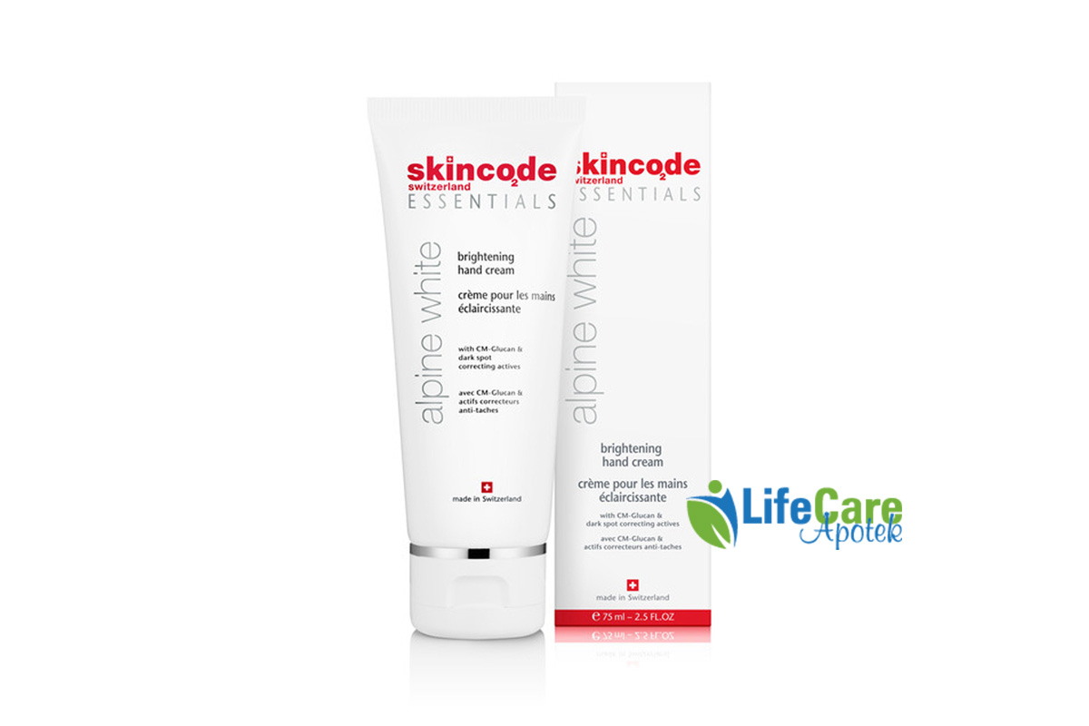 SKINCODE ALPINE WHITE BRIGHTENING HAND CREAM 75 ML - Life Care Apotek