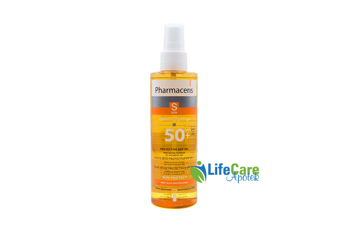 PHARMACERIS S SUN PROTECT SPF50 PLUS PROTECTIVE  DRY OIL SPRAY 200 ML - Life Care Apotek