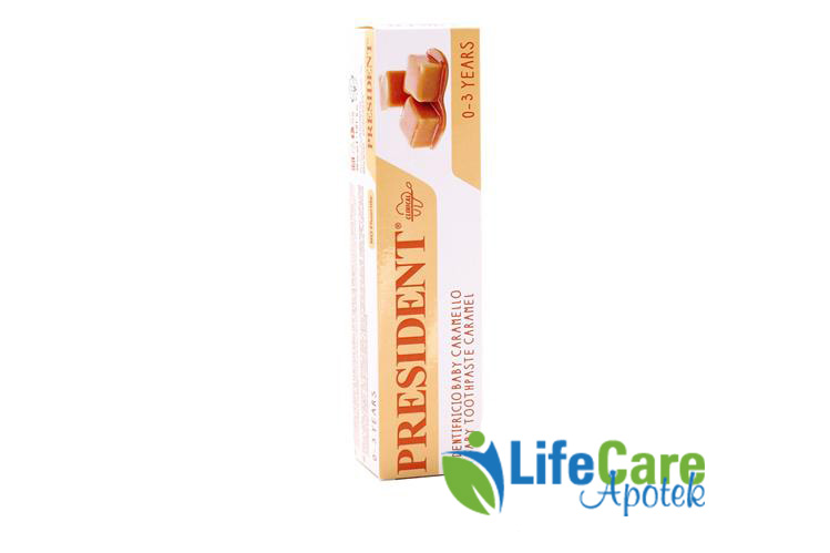 PRESIDENT BABY TOOTHPASTE CARAMEL 0 TO 3 YEARS 30 ML - Life Care Apotek