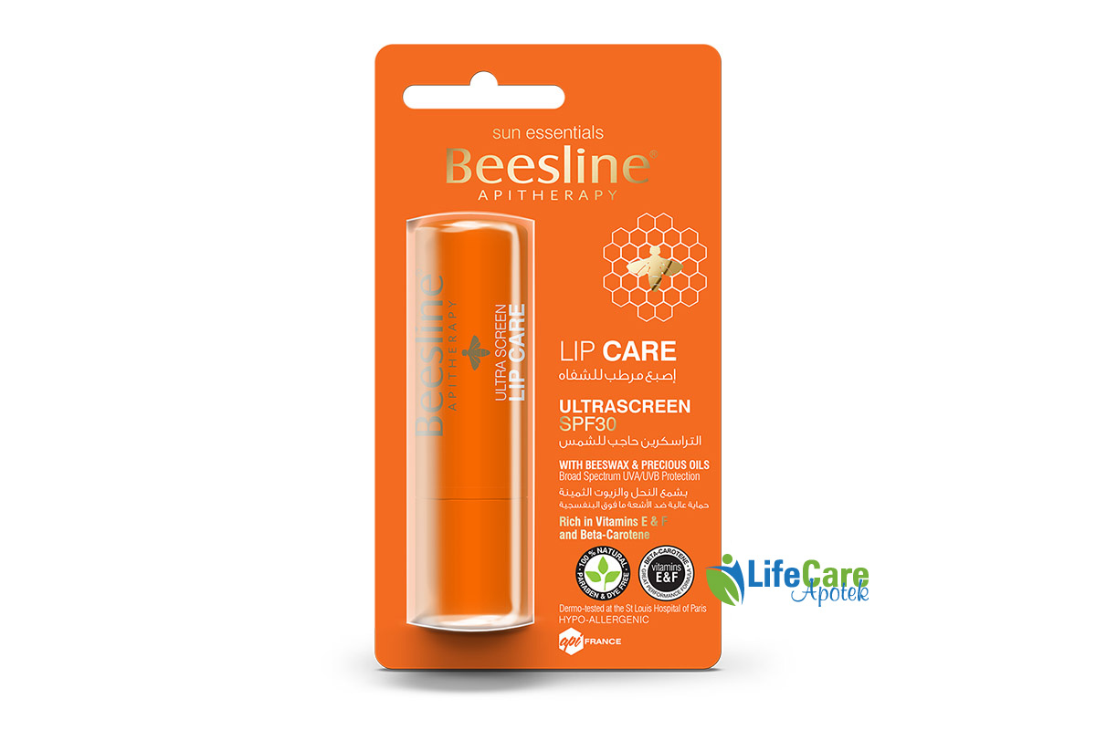 BEESLINE LIP CARE ULTRASCREEN SPF30 4GM - Life Care Apotek