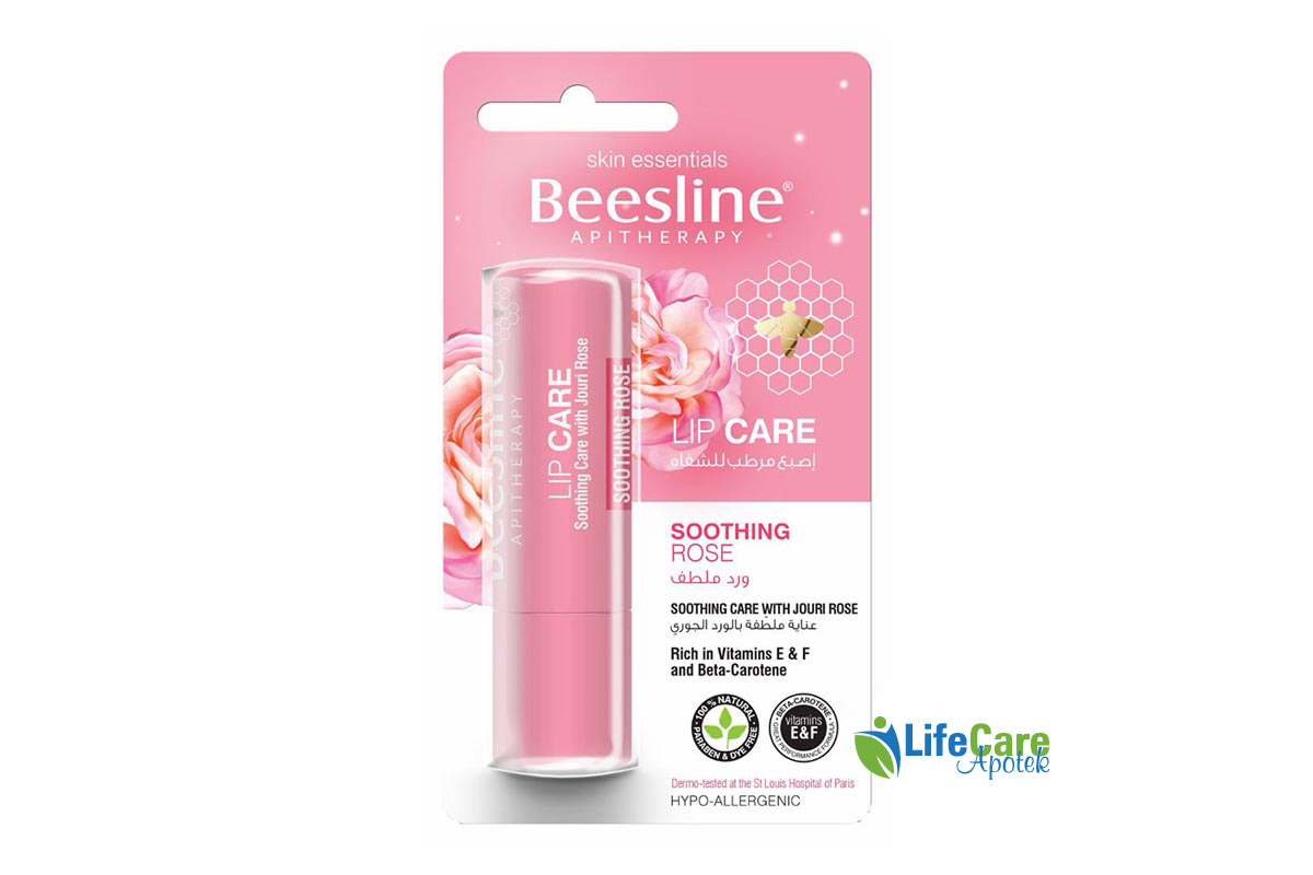 BEESLINE LIP CARE SOOTHING JOURI ROSE 4GM - Life Care Apotek