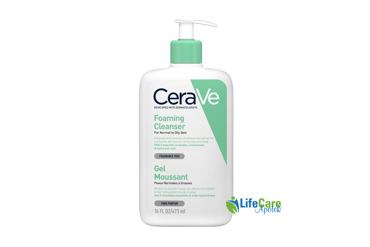 CERAVE FOAMING CLEANSER GEL MOUSSANT 473 ML - Life Care Apotek
