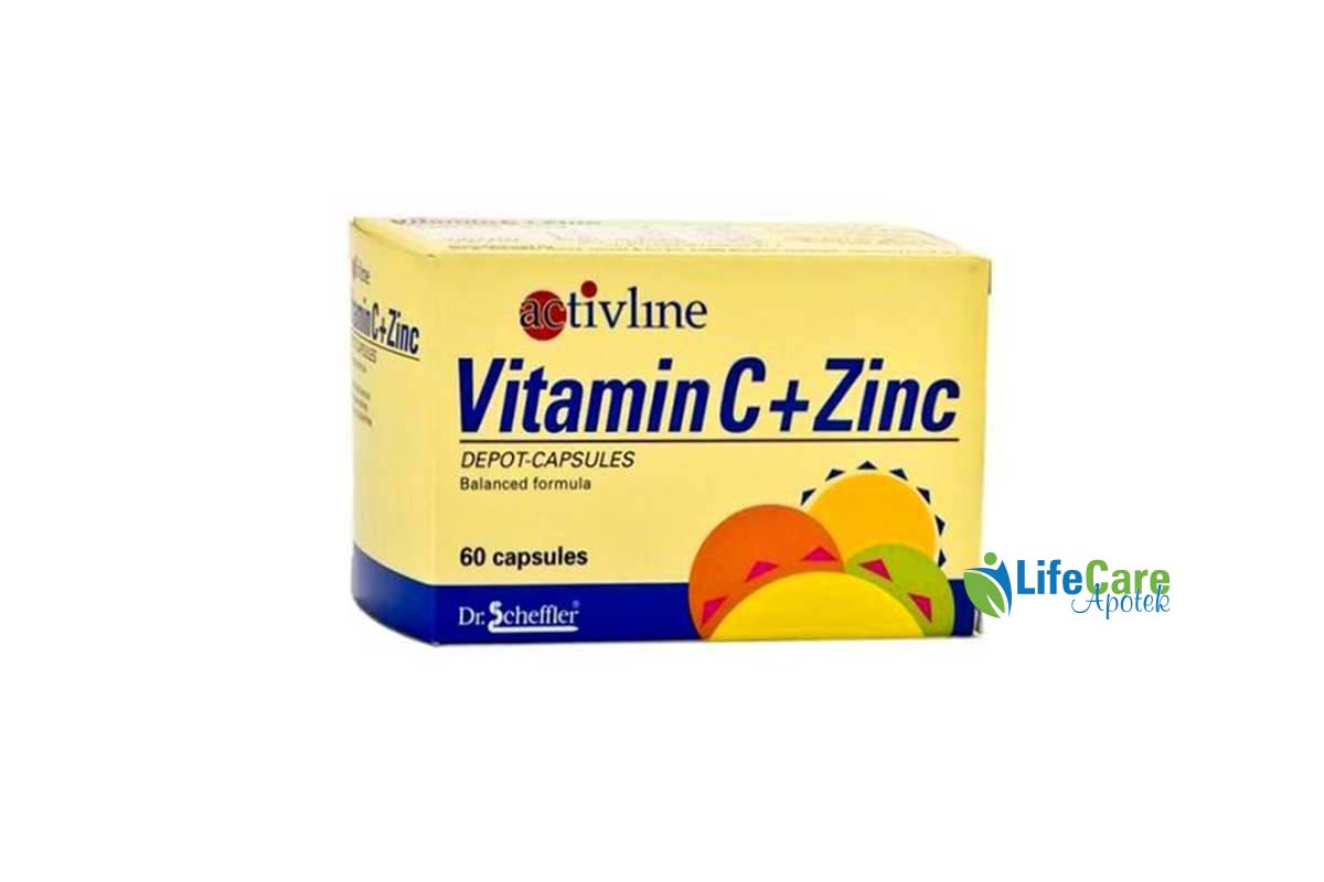 ACTIVLINE VITAMIN C PLUS ZINC 60 CAPSULES - Life Care Apotek