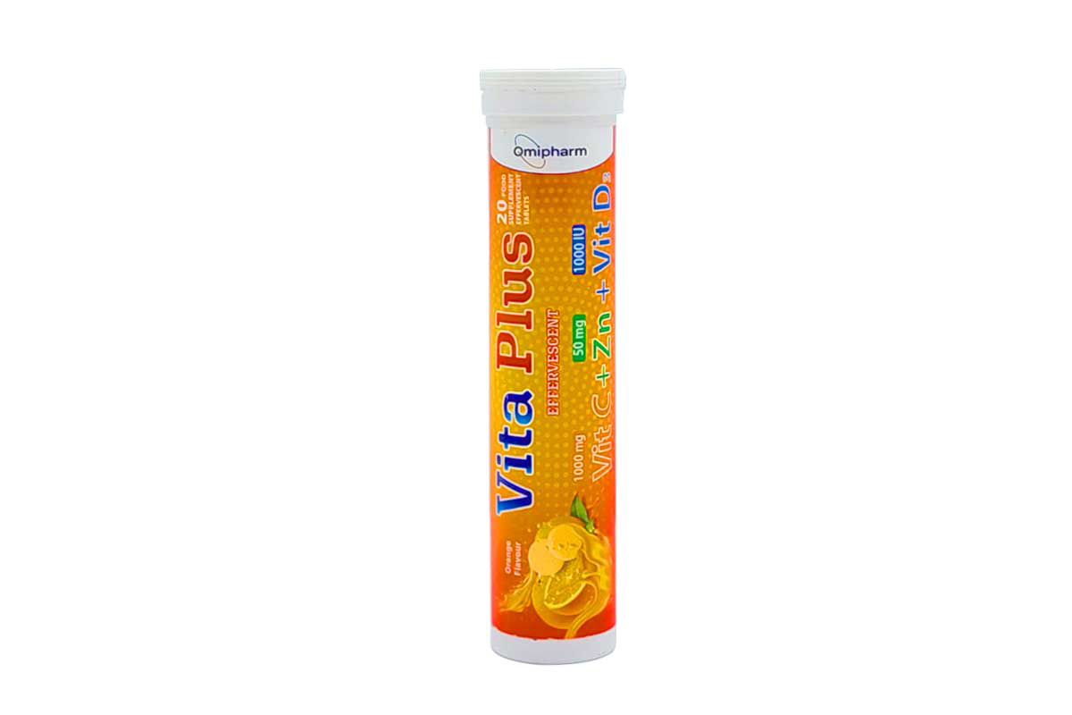 VITA PLUS VITAMIN C AND ZINC AND D3 20 EFFERVESCENT - Life Care Apotek