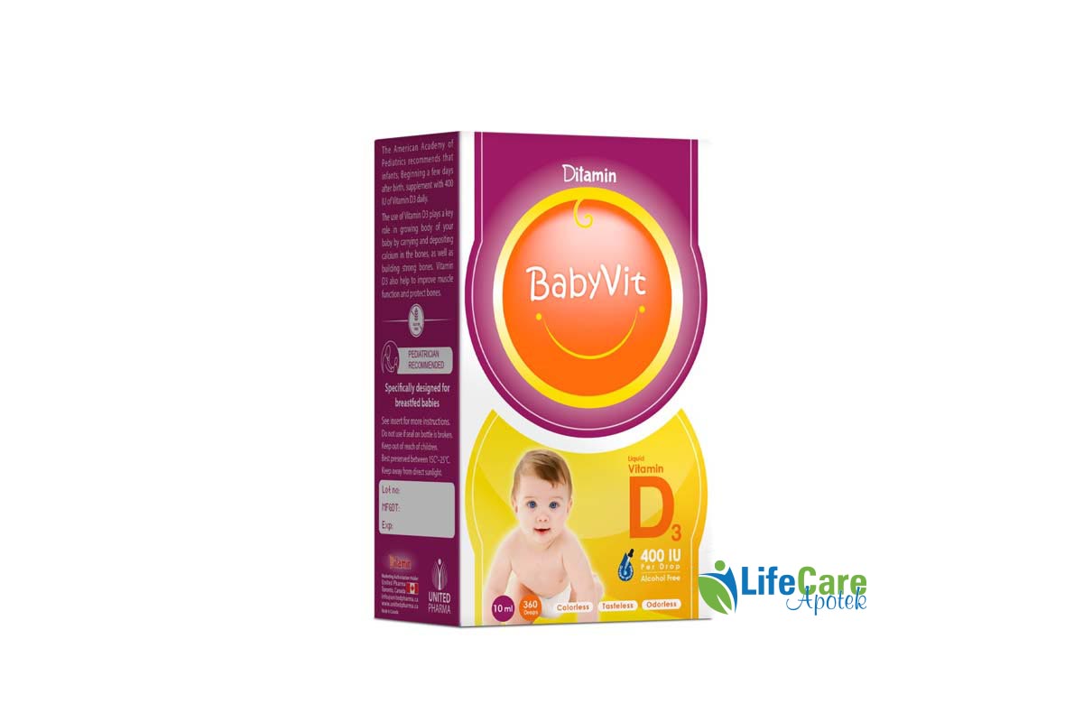DITAMIN BABYVIT D3 400IU DROPS 10 ML - Life Care Apotek