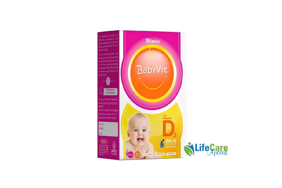 DITAMIN BABYVIT D3 200IU DROPS 10 ML - Life Care Apotek