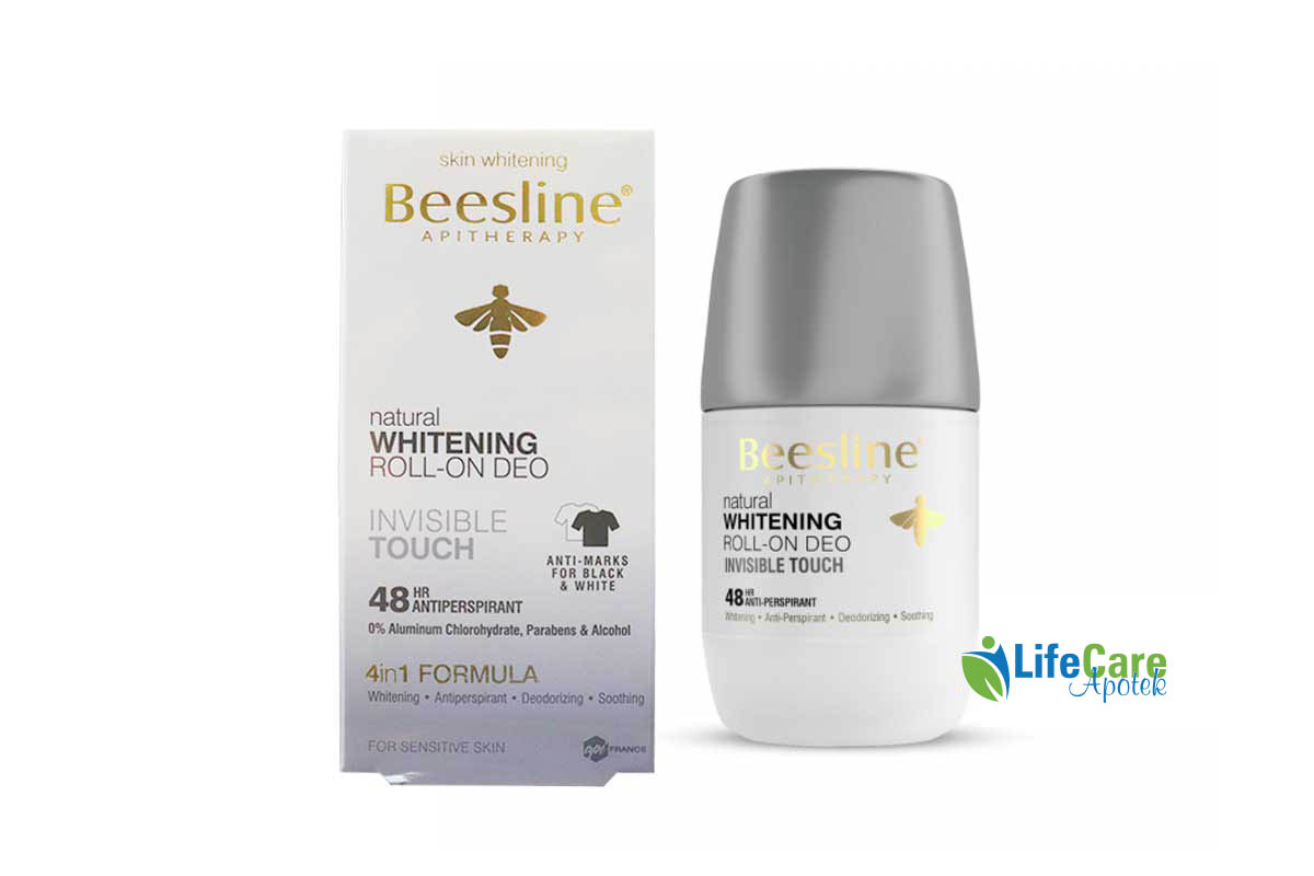 BEESLINE NATURAL WHITENING ROLL ON DEO INVISIBLE TOUCH 4 IN1 48H 50ML - Life Care Apotek