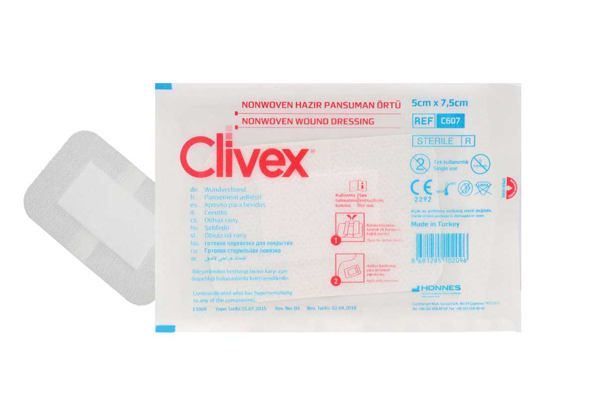 CLIVEX NONWOVEN WOUND DRESSING 5CM X 7.5CM 10PCS - Life Care Apotek