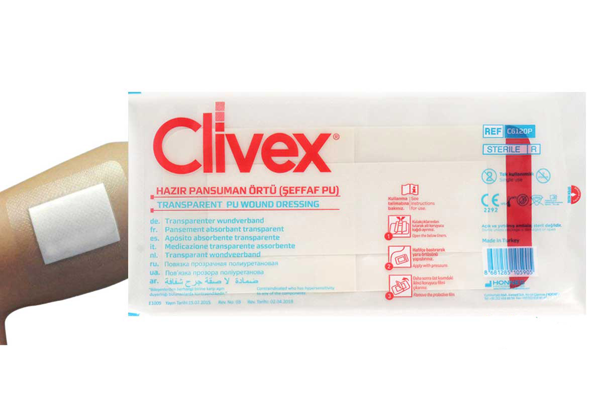 CLIVEX TRANSPARENT PU WOUND DRESSING 9CM X 20CM 1PCS - Life Care Apotek