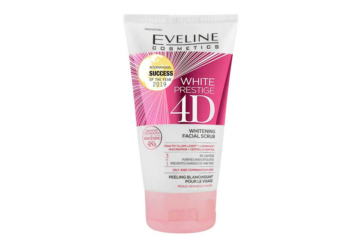 EVELINE WHITE PRESTIGE 4D WHITENING FACIAL SCRUB 48H 150ML - Life Care Apotek