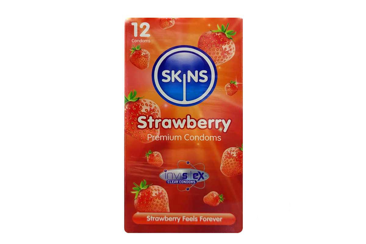 SKINS STRAWBERRY 12 CONDOMS - Life Care Apotek