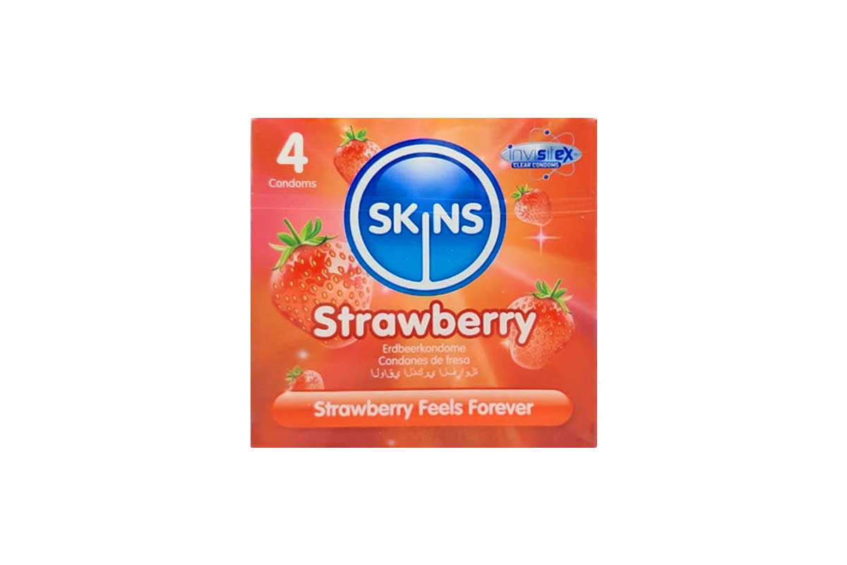 SKINS STRAWBERRY 4 CONDOMS - Life Care Apotek