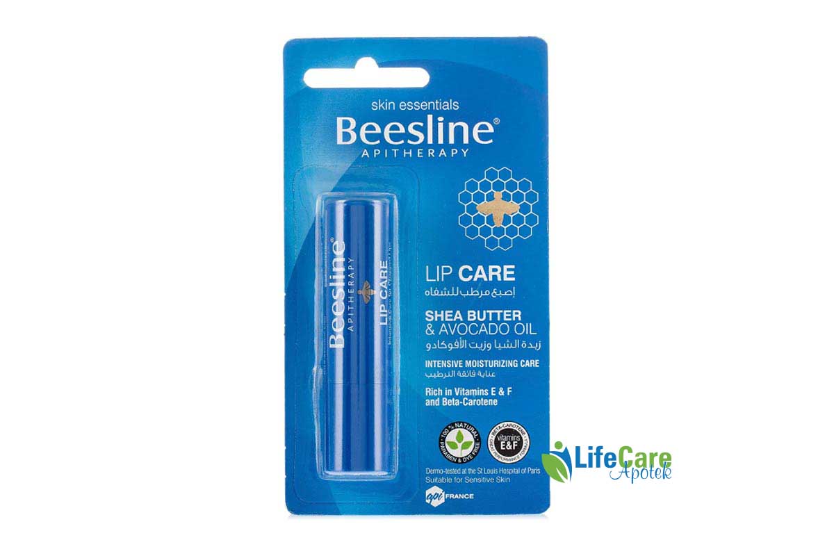BEESLINE LIP CARE SHEA BUTTER AND AVOCADO OIL 4GM - Life Care Apotek