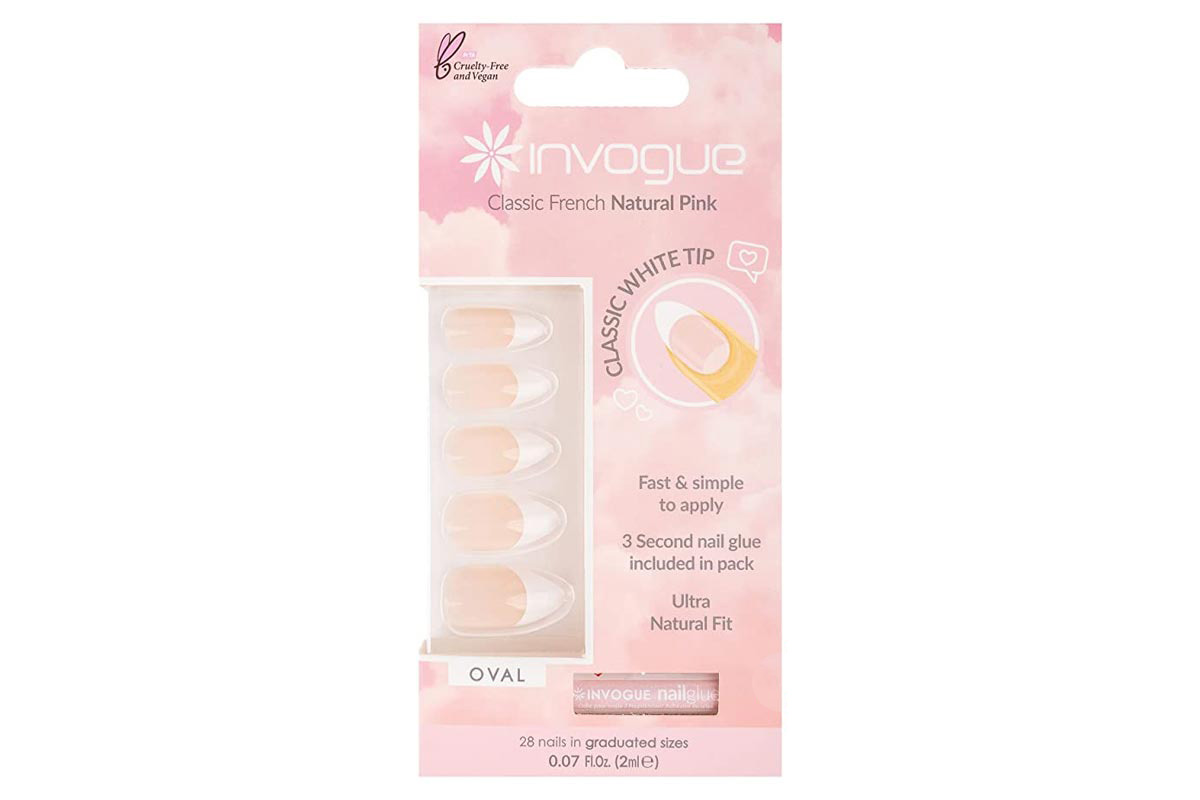 INVOGUE NATURAL PINK OVAL 28 NAILS - Life Care Apotek