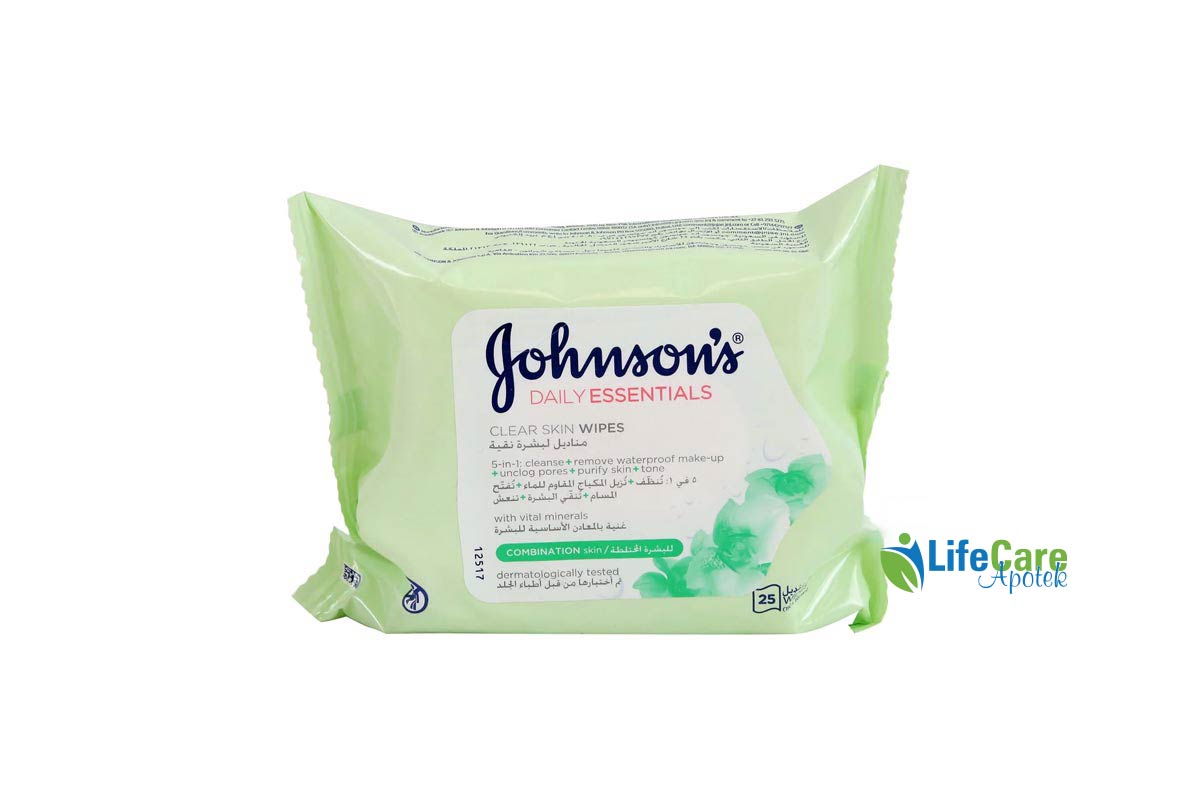 JOHNSONS FACE DAILY ESSENTIALS WIPES 25PCS - Life Care Apotek