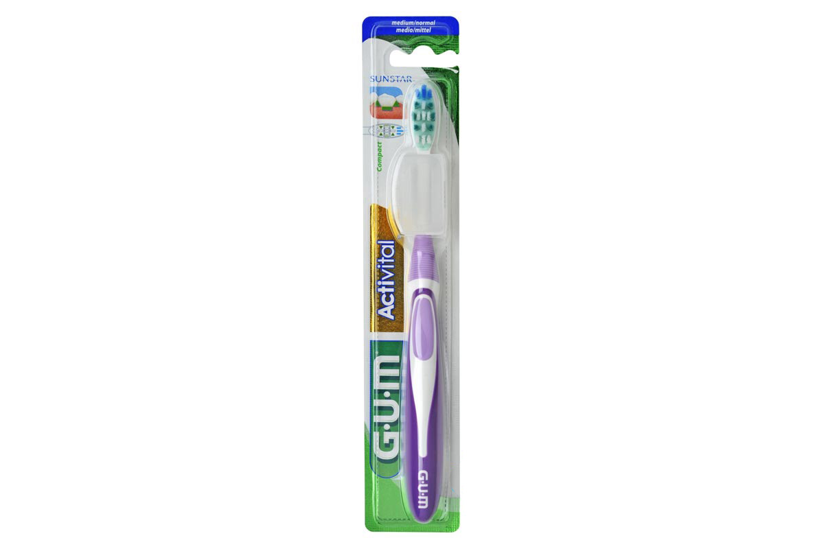 GUM ACTIVITAL MEDIUM COMPACT TOOTHBRUSH COLOR VIOLET 583 - Life Care Apotek