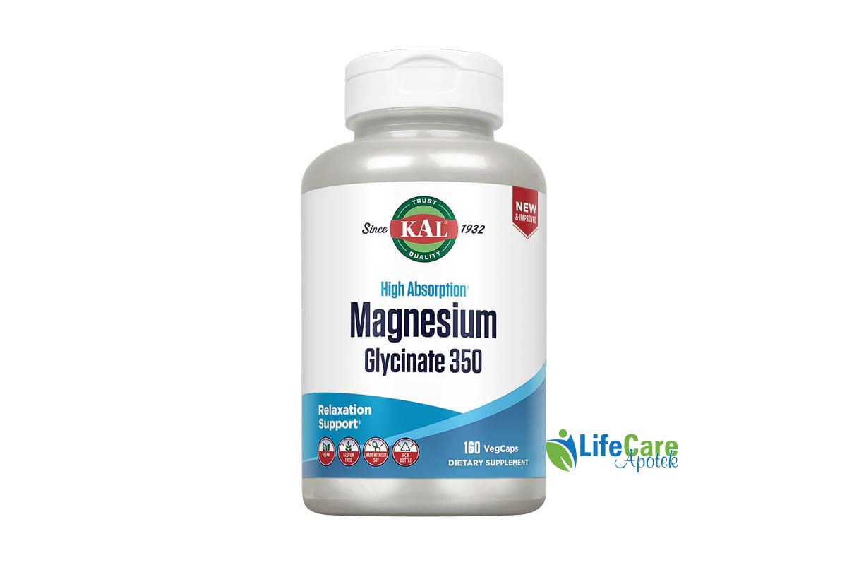 KAL MAGNESIUM GLYCINATE 350 160 VEGCAPS - Life Care Apotek