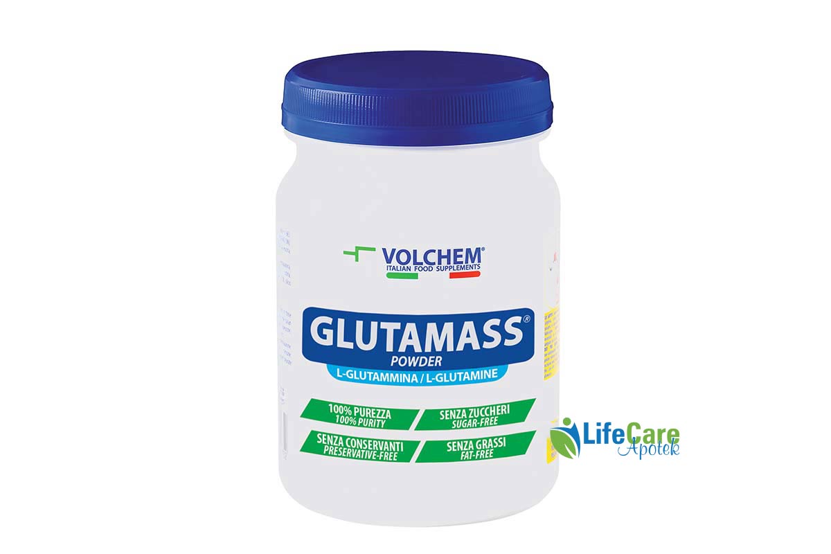 VOLCHEM GLUTAMASS L-GLUTAMINE POWDER 300G - Life Care Apotek