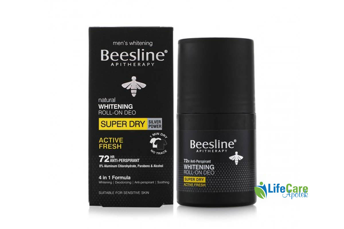 BEESLINE WHITENING DEO ROLL SUPER DRY ACTIVE FRESH 72H 50ML - Life Care Apotek