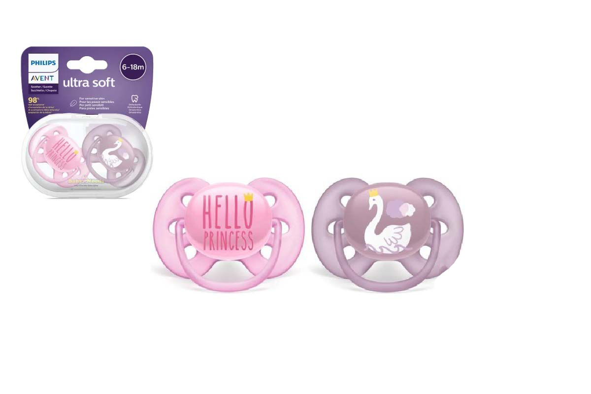 PHILIPS AVENT ULTRA SOFT PACIFIER 6 TO 18 MONTH GIRL - Life Care Apotek
