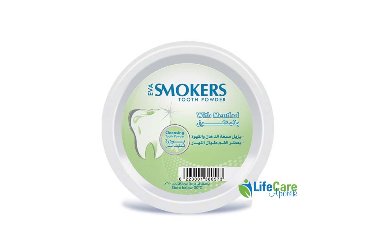 EVA SMOKERS TOOTH POWDER WITH MENTHOL 40 GM - Life Care Apotek