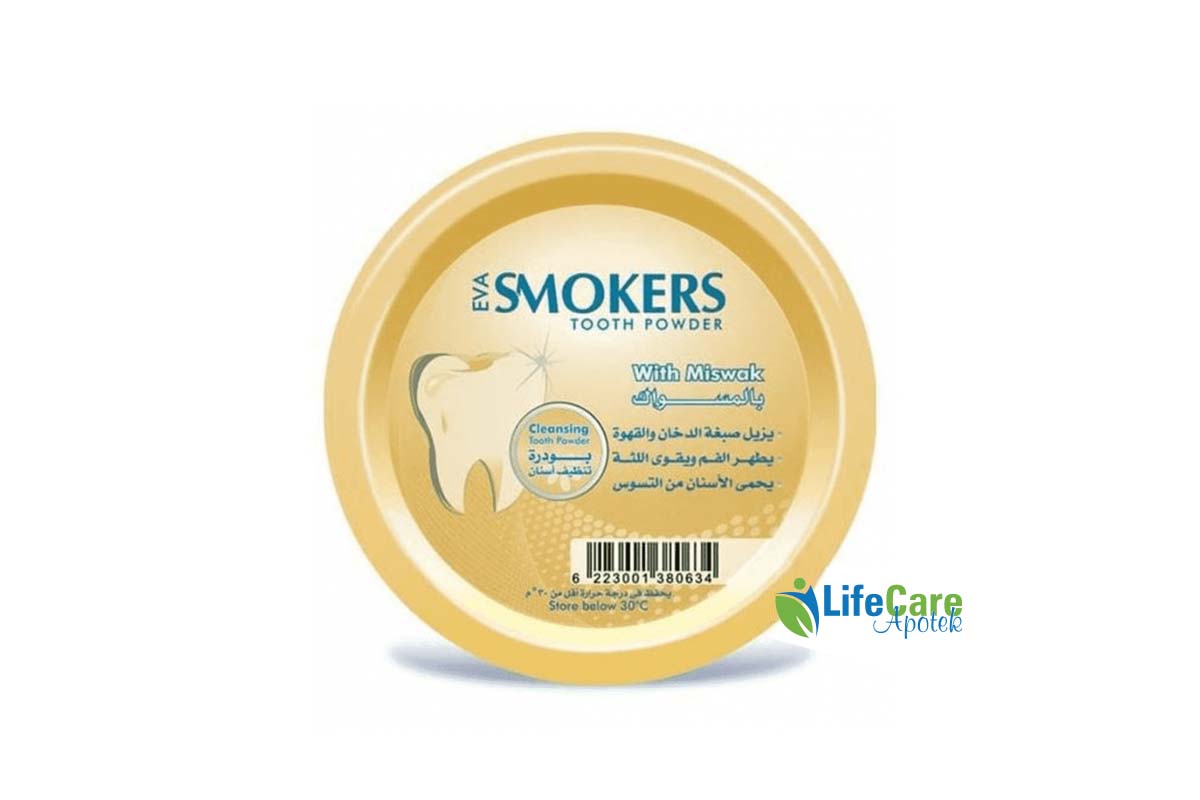 EVA SMOKERS TOOTH POWDER WITH MISWAK 40 GM - Life Care Apotek