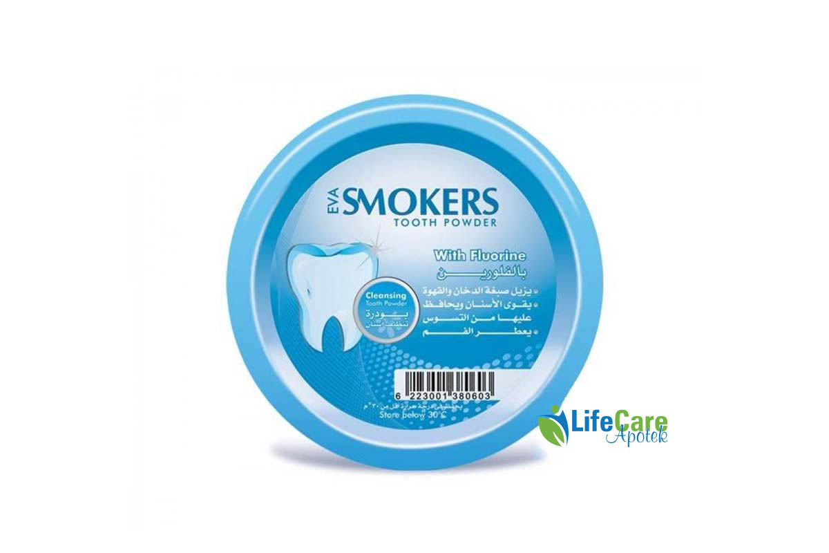 EVA SMOKERS TOOTH POWDER WITH FLUORINE 40 GM - Life Care Apotek