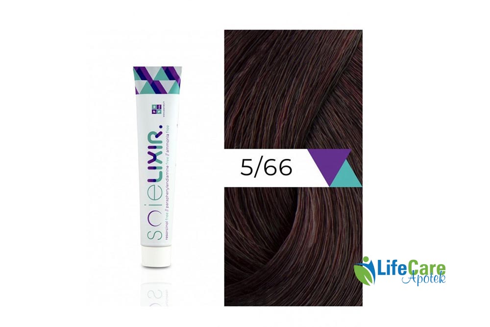 SOIELIXIR AMMONIA FREE HAIR COLOR 5/66 LIGHT RED BROWN INTENSE 100ML - Life Care Apotek