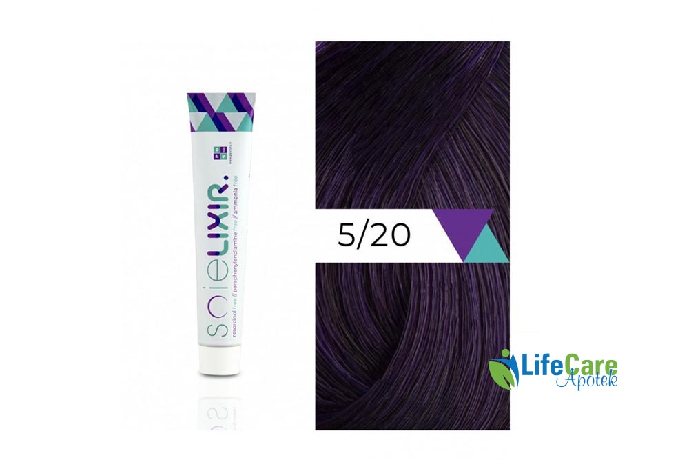 SOIELIXIR AMMONIA FREE HAIR COLOR 5/20 LIGHT BROWN PURPLE 100ML - Life Care Apotek