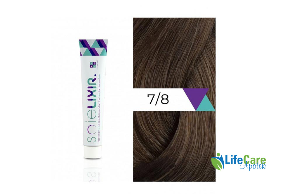 SOIELIXIR AMMONIA FREE HAIR COLOR 7/8 MEDIUM HAZELNUT BLONDE 100ML - Life Care Apotek
