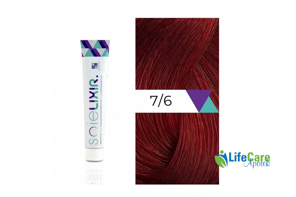 SOIELIXIR AMMONIA FREE HAIR COLOR 7/6 MEDIUM RED BLONDE 100ML - Life Care Apotek
