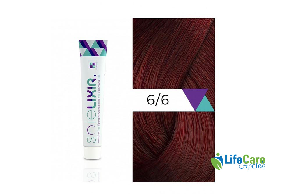 SOIELIXIR AMMONIA FREE HAIR COLOR 6/6 DARK RED BLONDE 100ML - Life Care Apotek