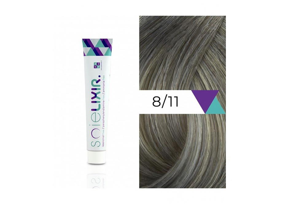 SOIELIXIR AMMONIA FREE HAIR COLOR 8/11 LIGHT BLONDE INTENSE ASH 100 ML - Life Care Apotek