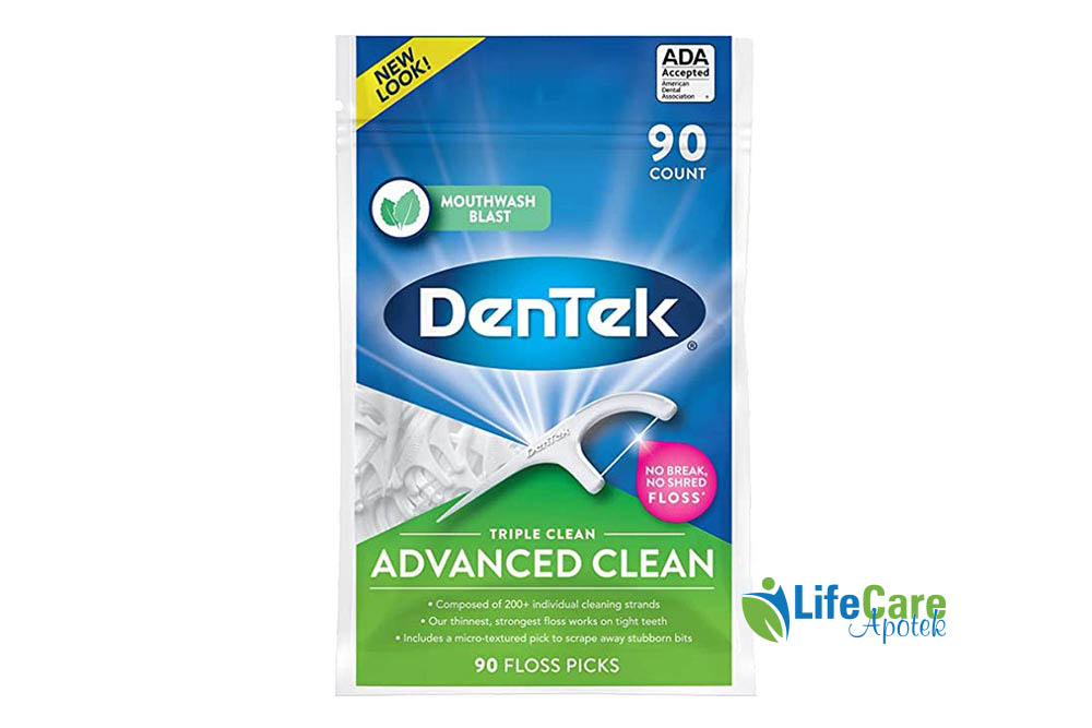 DENTEK TRIPLE ADVANCED CLEAN 90 FLOSS PICKS - Life Care Apotek