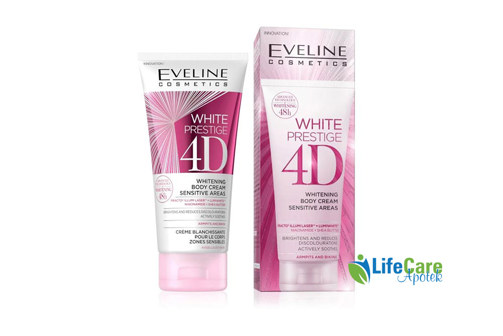 EVELINE WHITE PRESTIGE 4D WHITENING BODY CREAM SENSITIVE AREA 100ML - Life Care Apotek
