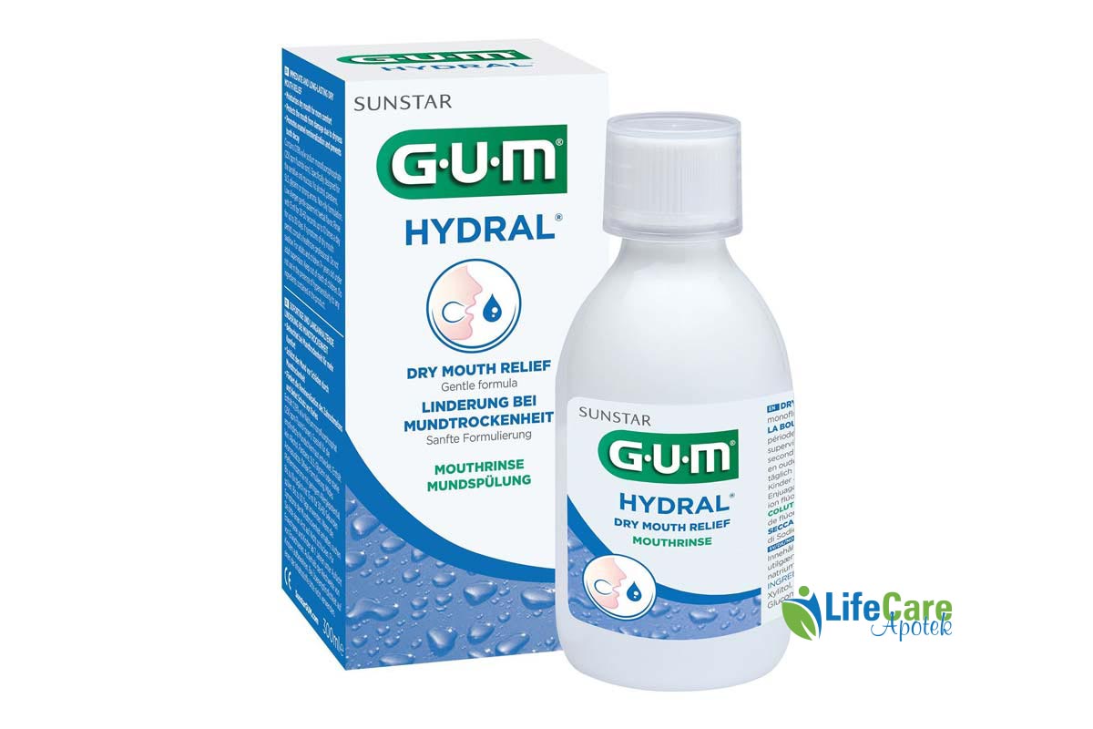 GUM HYDRAL DRY MOUTHRINSE 300ML - Life Care Apotek