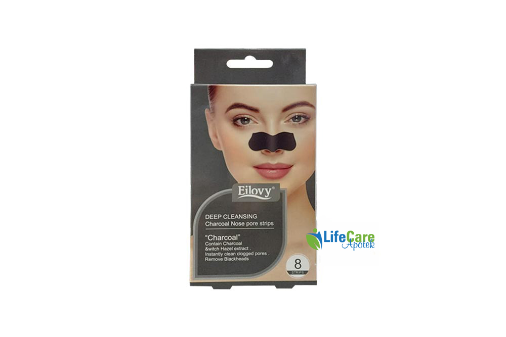 EILOVY DEEP CLEANSING CHARCOAL NOSE PORE 8 STRIPS - Life Care Apotek
