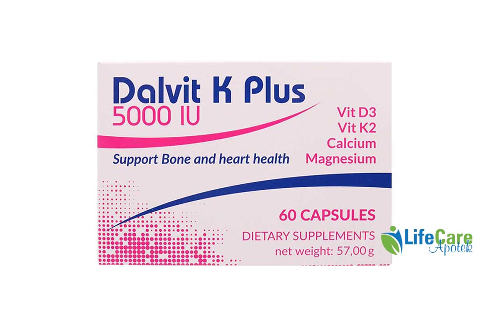 DALVIT K PLUS 5000 IU D3 60 CAPSULES - Life Care Apotek